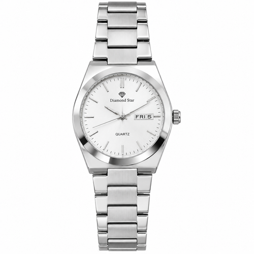 Men's Classic Silver Stainless Steel Quartz Watch